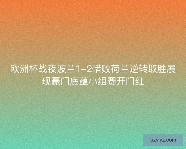 欧洲杯战夜波兰1-2惜败荷兰逆转取胜展现豪门底蕴小组赛开门红